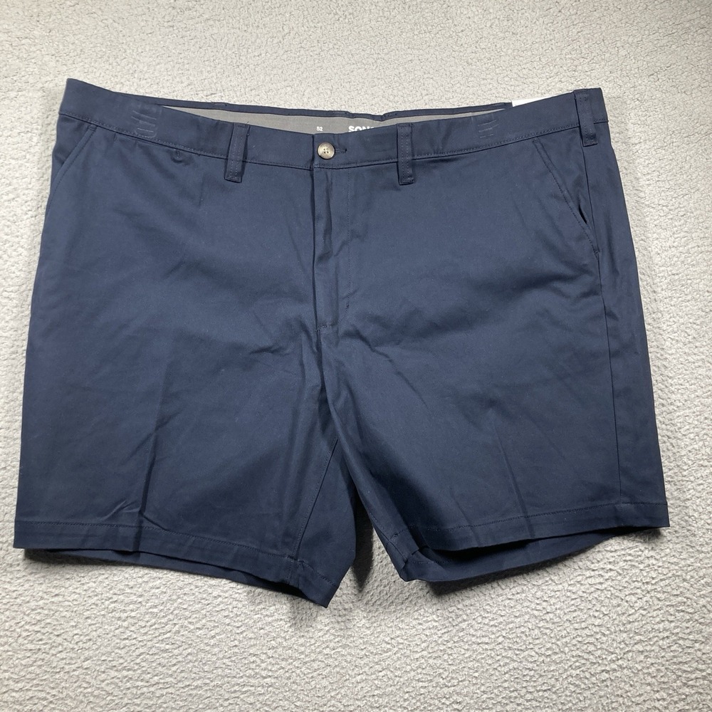Sonoma Shorts Big Mens 52 Blue Flat Front Flexwear 9" Inseam Comfort Stretch NEW